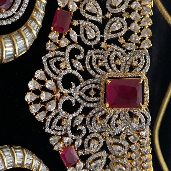 Stunning American diamond necklace in 1gm gold - Picture 5 of 7